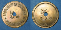 FRENCH EMERGENCY COINS 5 francs Paris (75). Restaurant Le Cardinal (Rue Richelieu). -
