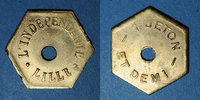 FRENCH EMERGENCY COINS jeton Lille (59). L'Indépendante. 1 et demi -