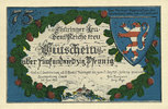 GERMANY - EMERGENCY NOTES (1914-1923) K - Z 75 pf Kahla. Leuchtenburg-Wirtschaft. Billet. 15.6.1921, 2e série : Châteaux de Thuringe -
