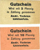 GERMANY - EMERGENCY NOTES (1914-1923) K - Z 5 pf Lichtenfels a. Main, Andr. Tschran, billets 10 pf -