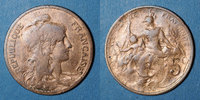FRENCH MODERN COINS 5 centimes 3e république . Dupuis, 900 -