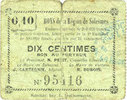 FRENCH EMERGENCY NOTES 10 centimes Solesmes (59). Bons de la Région. Billet. 4e émission -