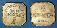 FRENCH EMERGENCY COINS 5 centimes Longwy (54). Aciéries de Longwy - Hôtel Economat. -
