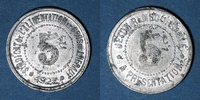 FRENCH EMERGENCY COINS 5 centimes Hérault (34). Syndicat de l'Alimentation en Gros. 1922, type fauté avec HERAUT -