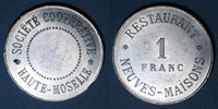 FRENCH EMERGENCY COINS 1 franc Neuves-Maisons (54). Société Coopérative Haute-Moselle - Restaurant. -