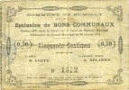 FRENCH EMERGENCY NOTES 50 centimes Rumilly (59). Commune. Billet. -