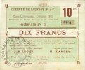 FRENCH EMERGENCY NOTES 10 francs Rouvroy (62). Commune. Billet. 16.7.1915, série F2 -