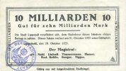 GERMANY - EMERGENCY NOTES (1914-1923) K - Z 10 milliards mark Lippstadt, Stadt, billet -