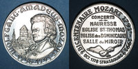ALSACE Alsace. Strasbourg. Bicentenaire de la mort de Mozart. Médaille étain. 42 mm -