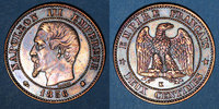 FRENCH MODERN COINS 2 centimes 2e empire (1852-1870). tête nue, Bordeaux -