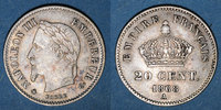 FRENCH MODERN COINS 20 centimes 2e empire (1852-1870). tête laurée grand module -