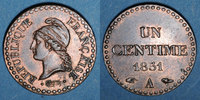 FRENCH MODERN COINS 1 centime 2e république (1848-1852). -