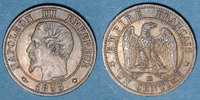 FRENCH MODERN COINS 1 centime 2e empire (1852-1870). tête nue Strasbourg -