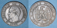 FRENCH MODERN COINS 2 centimes 2e empire (1852-1870). tête nue, Strasbourg. Ancre -
