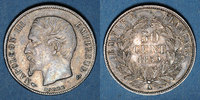 FRENCH MODERN COINS 50 centimes 2e empire (1852-1870). tête nue -
