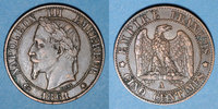 FRENCH MODERN COINS 5 centimes 2e empire (1852-1870). tête laurée -
