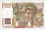 NOTES OF THE BANQUE DE FRANCE 100 francs Banque de France. Billet. jeune paysan, -