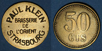 FRENCH EMERGENCY COINS 50 centimes Strasbourg (67). Brasserie de l'Orient - Paul Klein. -