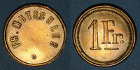 FRENCH EMERGENCY COINS 1 franc Strasbourg (67). Fr. Mutschler (restaurant Grande Taverne Vignette). -