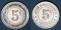 FRENCH EMERGENCY COINS 5 centimes Hérault (34). Syndicat de l'Alimentation en Gros. 1922, type fauté avec HERAUT -