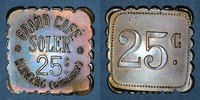 FRENCH EMERGENCY COINS 25 centimes Olonzac (34). Grand Café Soler. . Type rare ! -