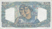 NOTES OF THE BANQUE DE FRANCE 1000 francs Banque de France. Billet. Minerve et Hercule, -