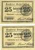 GERMANY - EMERGENCY NOTES (1914-1923) K - Z 25 pfennig Osterhofen. Stadt. Billets. (2 ex) -