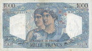 NOTES OF THE BANQUE DE FRANCE 1000 francs Banque de France. Billet. Minerve et Hercule, -