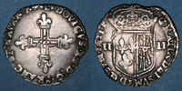 FRENCH ROYAL COINS 1/4 d'écu Louis XIII (1610-1643). de Navarre Saint-Palais -
