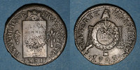 FRENCH MODERN COINS Sol Convention (1792-1795). Sol aux balances, type FRANCOISE Marseille. Différent tête en haut -