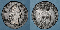 FRENCH ROYAL COINS 1/2 sol Louis XV (1715-1774). d'Aix & -