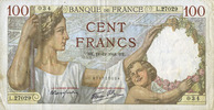 NOTES OF THE BANQUE DE FRANCE 100 francs Banque de France. Billet. Sully, -