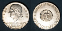 GERMANY after 1870 3 reichsmark Allemagne. République de Weimar. Lessing -