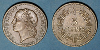 FRENCH MODERN COINS 5 francs 3e république (1870-1940). Lavrillier bronze d'aluminium -