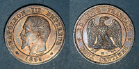 FRENCH MODERN COINS 2 centimes 2e empire (1852-1870). tête nue, Marseille, ancre -