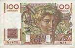 NOTES OF THE BANQUE DE FRANCE 100 francs Banque de France. Billet. jeune paysan, -