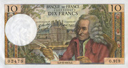 NOTES OF THE BANQUE DE FRANCE 10 francs Banque de France. Billet. Voltaire, -