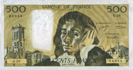 NOTES OF THE BANQUE DE FRANCE 500 francs Banque de France. Billet. (Pascal) -