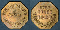 FRENCH EMERGENCY COINS 5 livres Ribeauvillé (68). Consum Verein. Fünf Pfund Brod ( de pain). Flan mince -