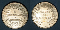 FRENCH EMERGENCY COINS Strasbourg (67). Restaurant Léopold. Inédit ! -