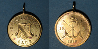 ALSACE Alsace. Strasbourg. Société nautique Gänselspiel Club. 15-8-1886. Médaille laiton. 25 mm -