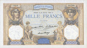 NOTES OF THE BANQUE DE FRANCE 1000 francs Banque de France. Billet. Cérès et Mercure, -