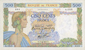 NOTES OF THE BANQUE DE FRANCE 500 francs Banque de France. Billet. la Paix, -