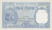 NOTES OF THE BANQUE DE FRANCE 20 francs Banque de France. Billet. Bayard, -