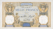 NOTES OF THE BANQUE DE FRANCE 1000 francs Banque de France. Billet. Cérès et Mercure, -