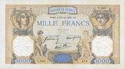NOTES OF THE BANQUE DE FRANCE 1000 francs Banque de France. Billet. Cérès et Mercure, -