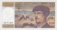NOTES OF THE BANQUE DE FRANCE 20 francs Banque de France. Billet. Debussy, -
