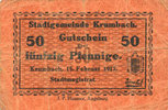 GERMANY - EMERGENCY NOTES (1914-1923) K - Z 50 pf Krumbach. Stadt. Billet. -