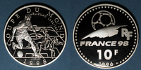 FRENCH MODERN COINS 10 francs 5e république (1959- ). Coupe du Monde de Football, 1998 - Uruguay -