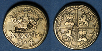 WEIGHTS Espagne. Poids monétaire de 4 réaux de Philippe II à Philippe V -